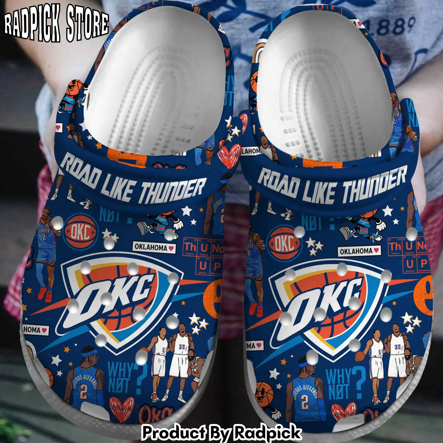 Radpick premium oklahoma city thunder nba sport clogs shoes comfortable for men women rp6522183